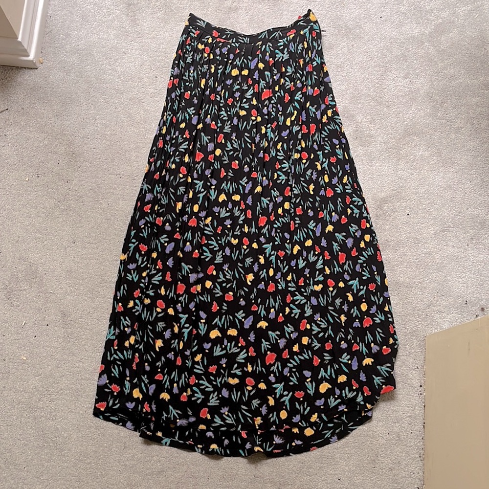 Vintage designer Dennis Goldsmith multicolored floral maxi skirt size 4
